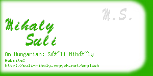 mihaly suli business card